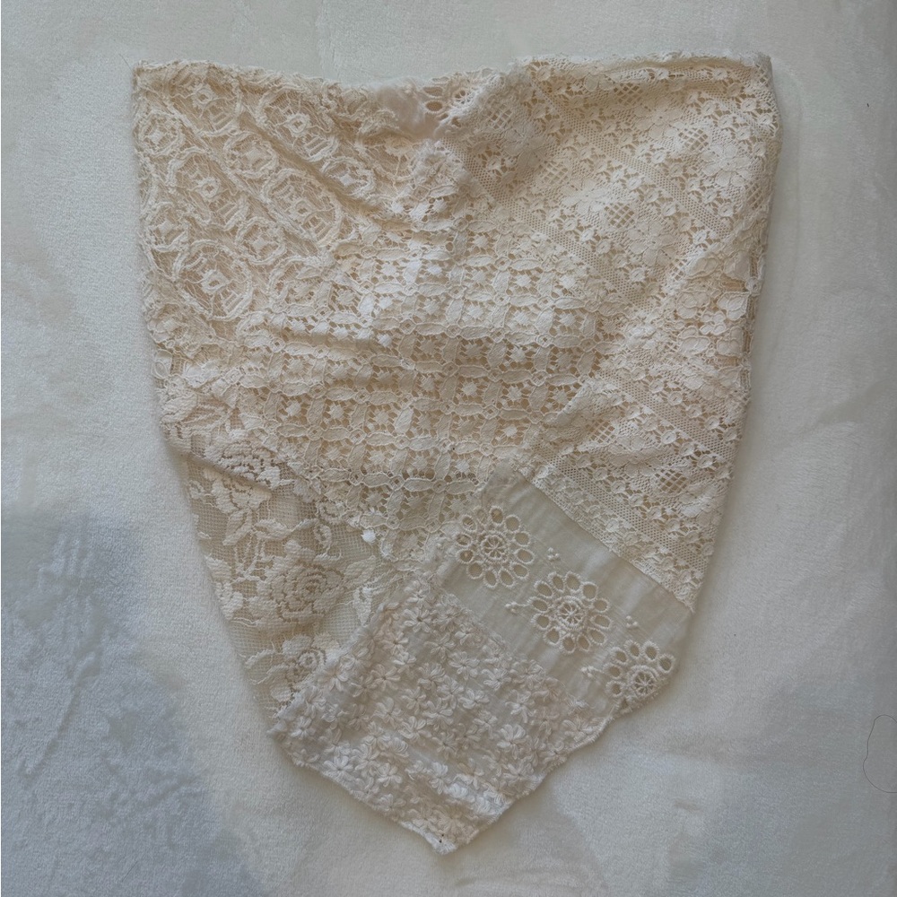 Free People Cream Lace Bandeau Crop Top